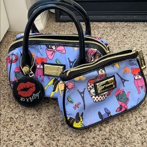 betsy johnson makeup bag/purse